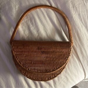 Cult Gaia Tan Woven Shoulder Bag
